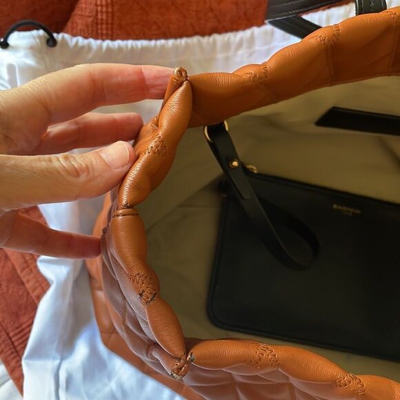 Givenchy Quilted Duo Shopper Tote Brown Luxury Designer Bag - Picture 12 of 15